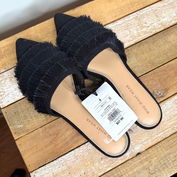 Who What Wear Black Fringe Women's Shoes - Picture 8 of 10